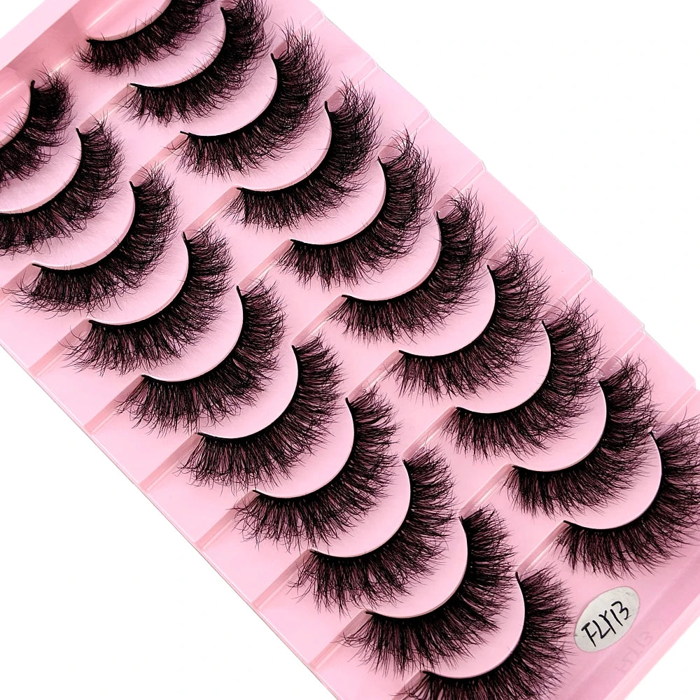 10 Pairs Fake Eyelashes Handmade