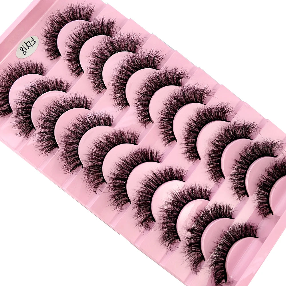 10 Pairs Fake Eyelashes Handmade